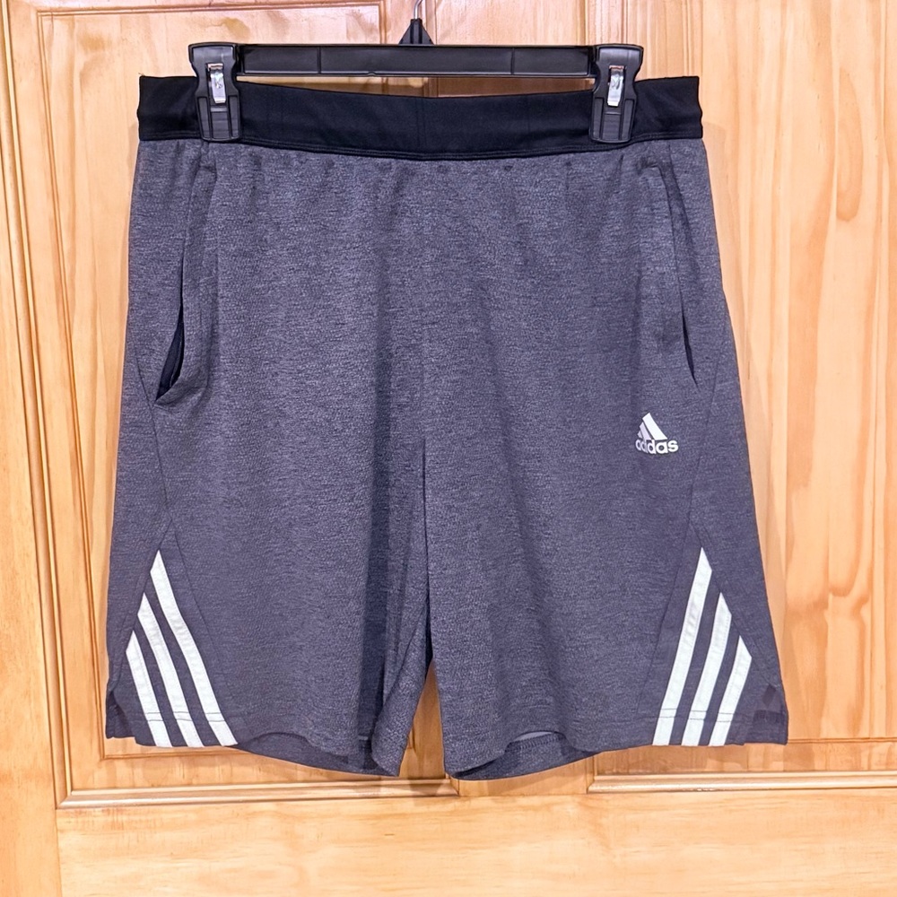 Adidas Men's Gray and Black Athletic Shorts